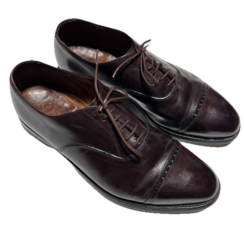 Oliver Sweeney Italian Made Cap Toe Oxfords Size 9.5 Dark Brown